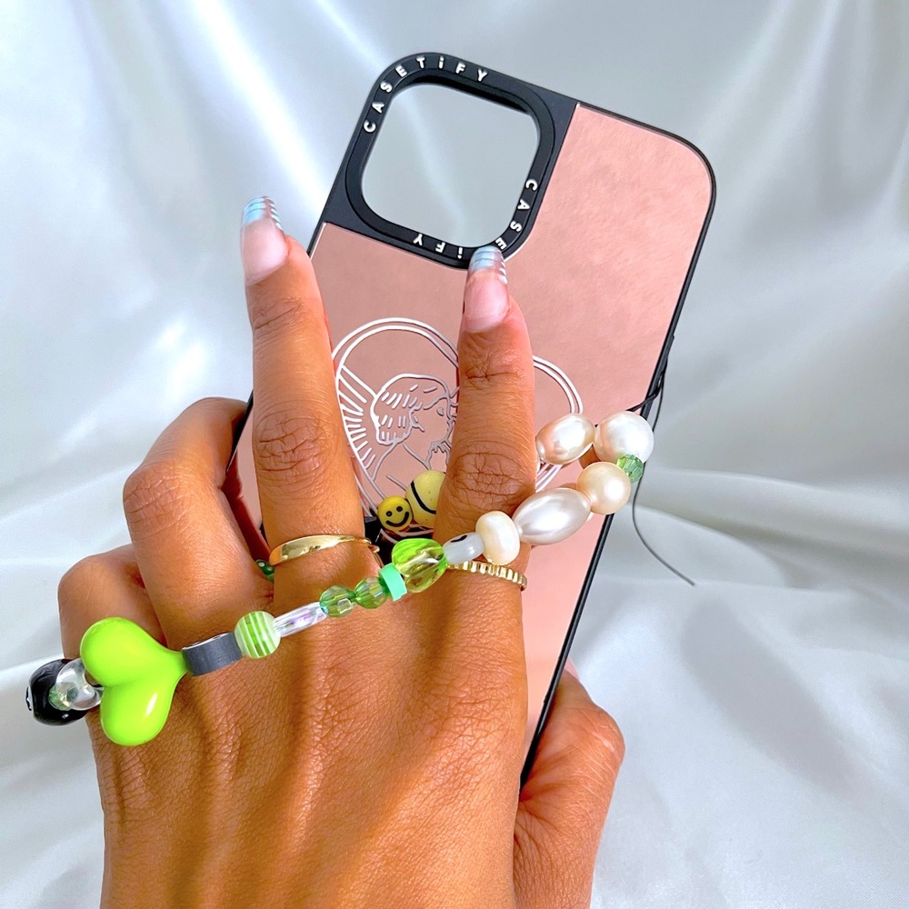 Beaded phone charm y2k aesthetic wildflower